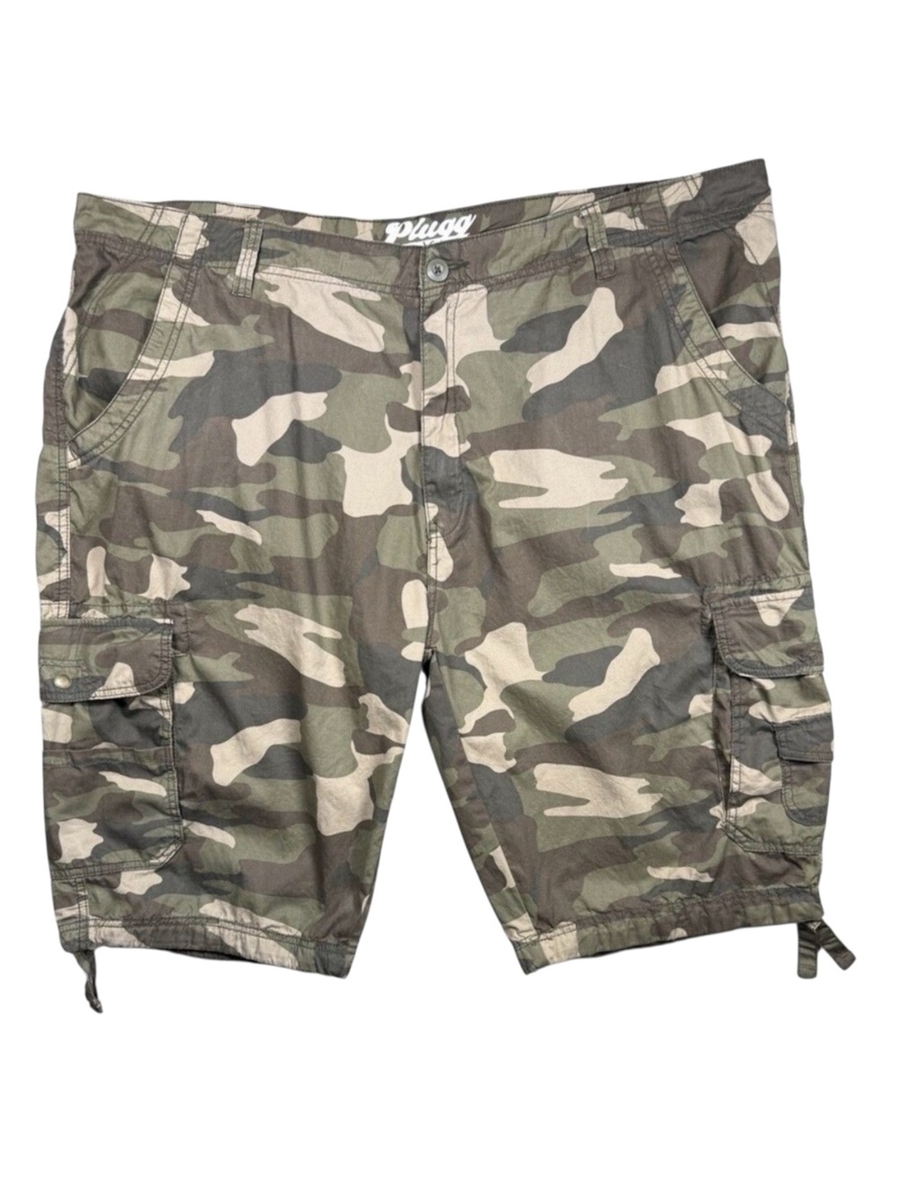 Plugg Camo Cargo Shorts Men’s Big And Tall Size 46 Y2K Outdoors Utility